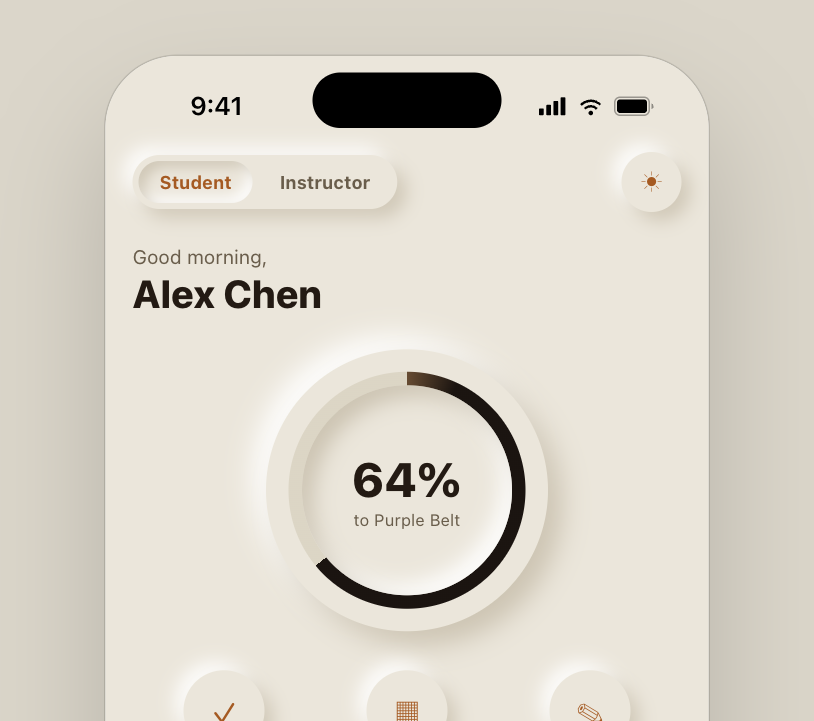 Anvil Dojo mobile app belt progress